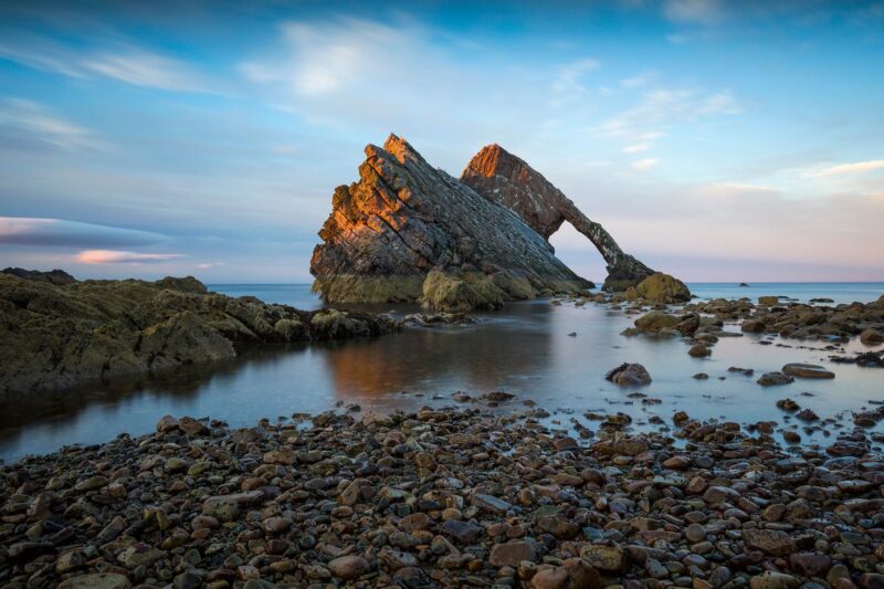 sunset at Bow Fiddle Rock