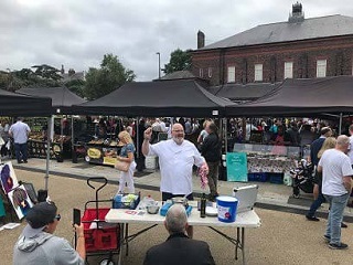cooking demo at Warrington’s Makers Market